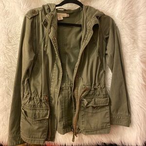 H&M Green Jacket Cargo Style Utility